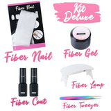 FIBER NAIL ™ Extensions d'Ongles en Fibre de Verre Kit Deluxe [-26%] - Fiber Nail + Gel + Coat + Lamp + Tweezer - Shebuel