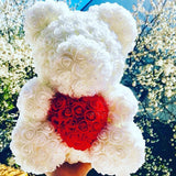 TEDDY LOVE ™ Ours en Roses (avec Boite Cadeau) Blanc - Shebuel